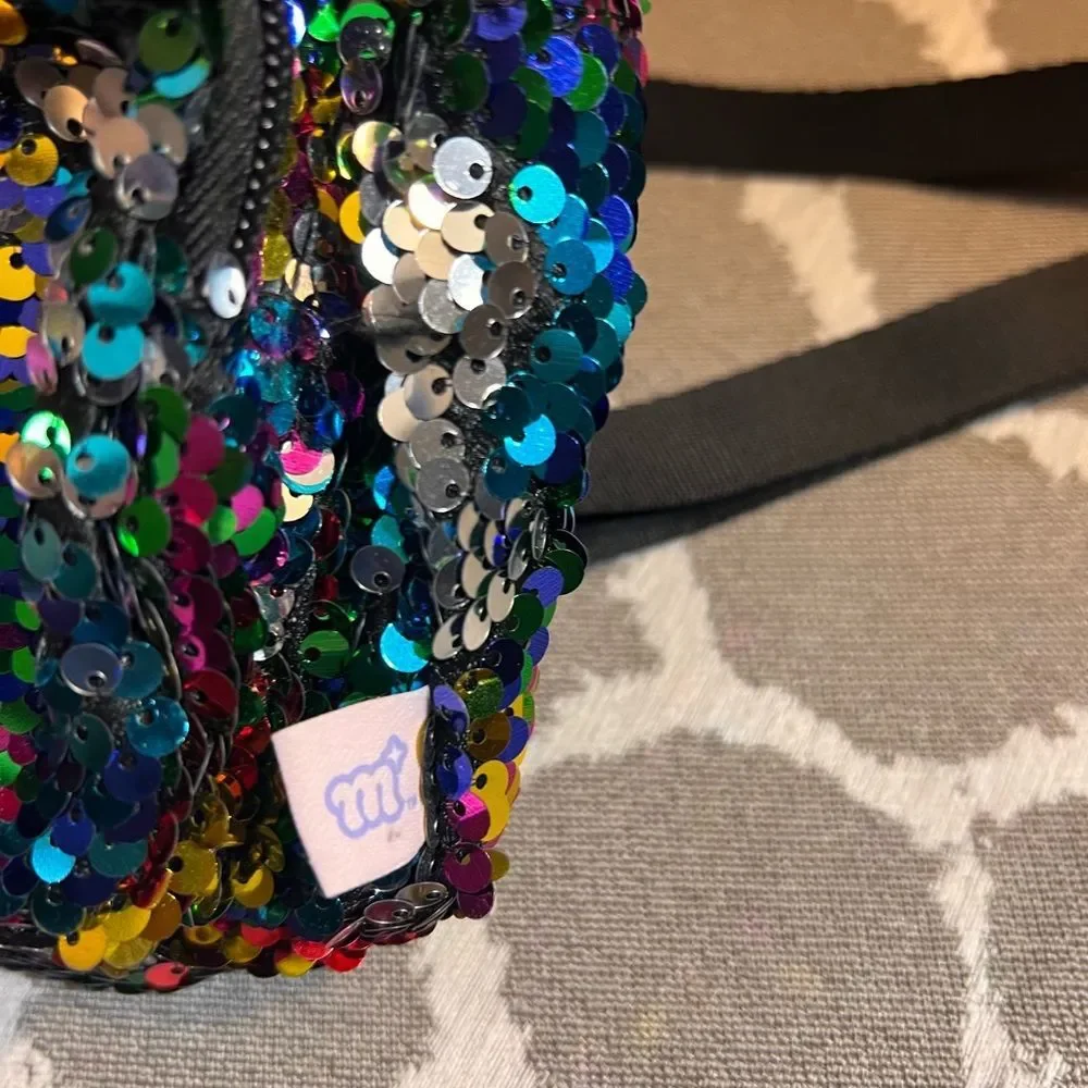 Sequin Multicolor Backpack Y2K mini festival evening Bohemian contemporary